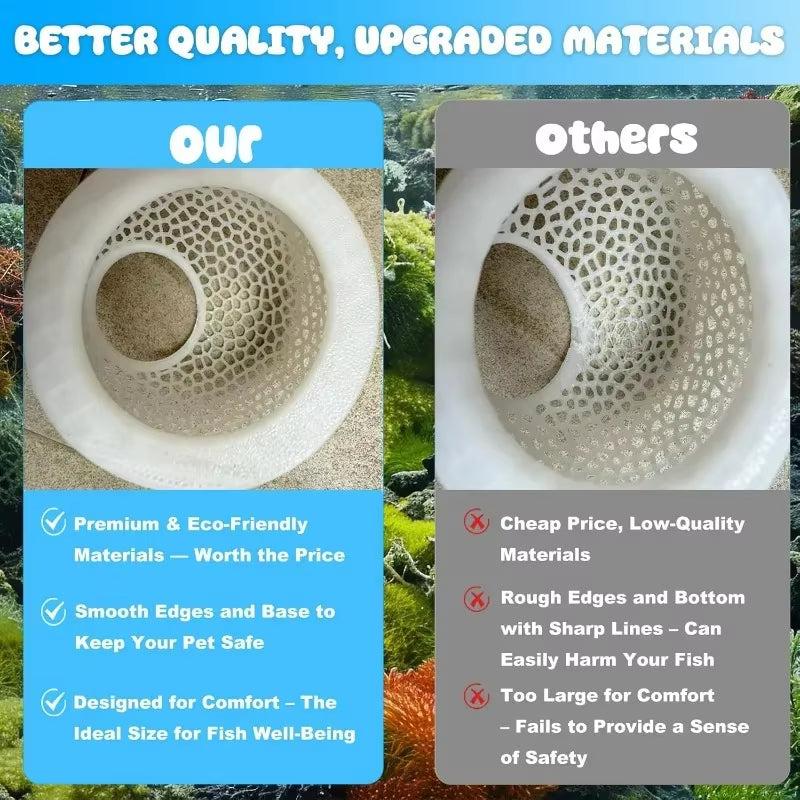 Betta Fish Floating Cave – 3-in-1 Aquarium Hammock, Shelter & Feeding Ring for Betta, Guppies & Other Small Fish