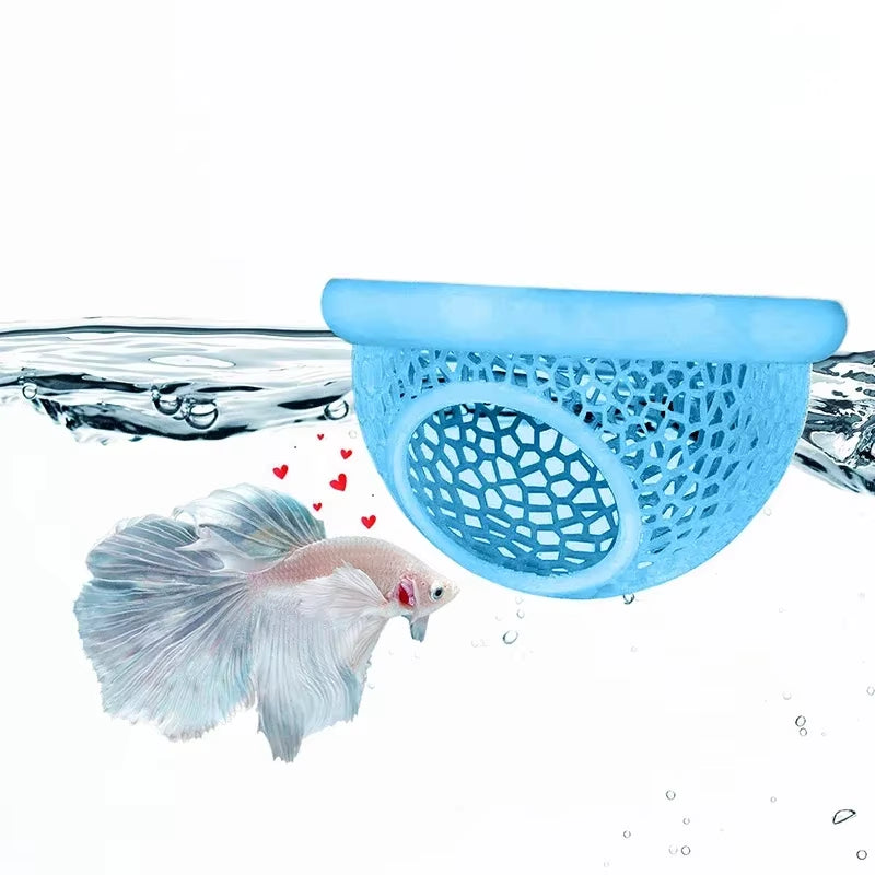 Betta Fish Floating Cave – 3-in-1 Aquarium Hammock, Shelter & Feeding Ring for Betta, Guppies & Other Small Fish