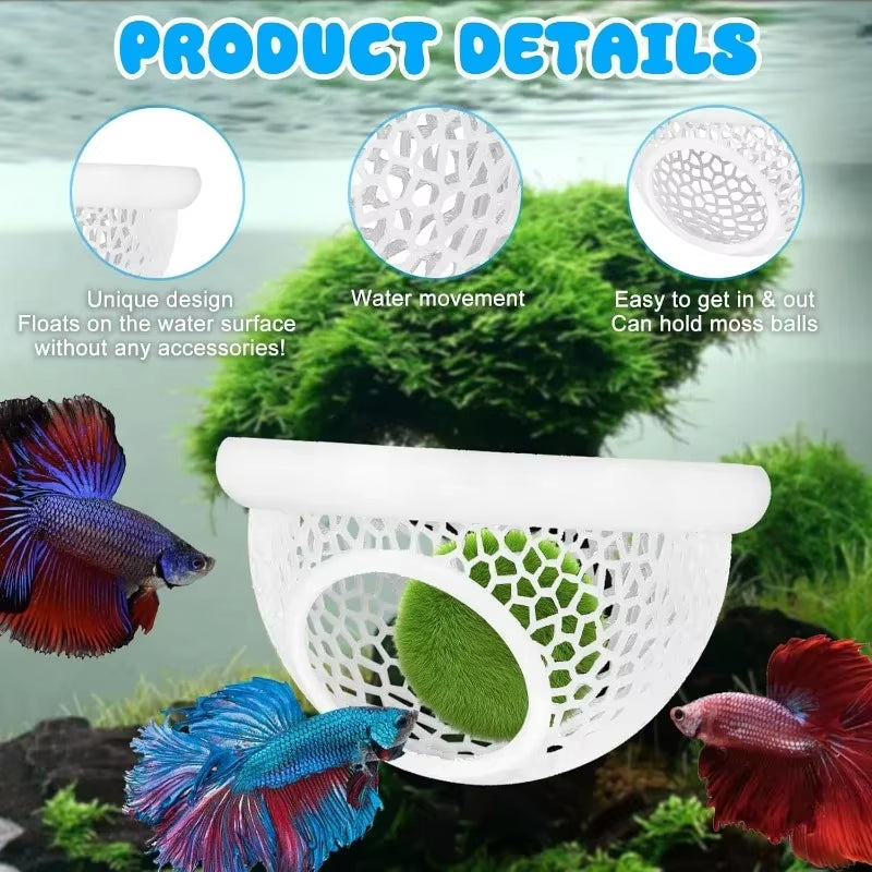 Betta Fish Floating Cave – 3-in-1 Aquarium Hammock, Shelter & Feeding Ring for Betta, Guppies & Other Small Fish